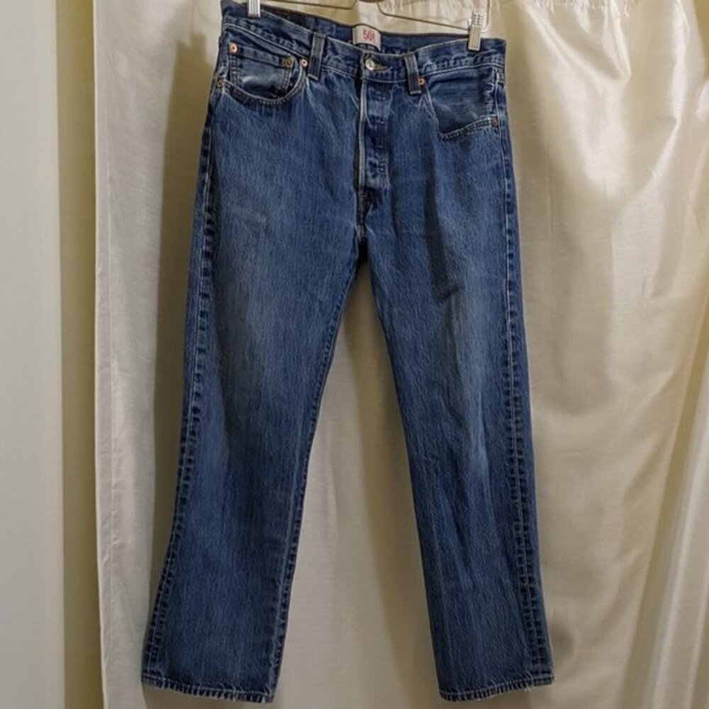 Levi's 501 Button Fly Jeans - 33.25 x 29 - BLANK Red Tag‎